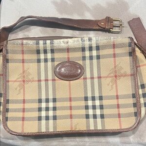 Burberry Beige and Brown Checkered Crossbody Bag